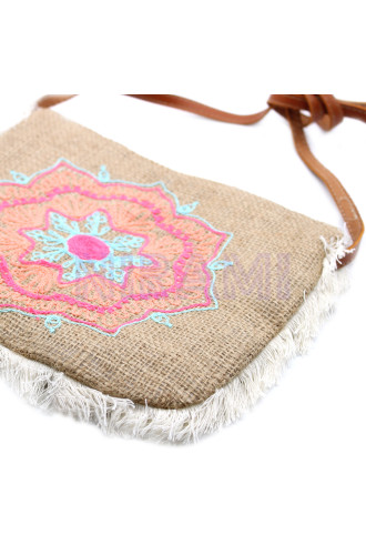 Bolso con flecos - Bordado Mandela