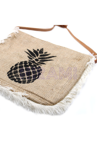 Bolso con flecos - Estampado Piña