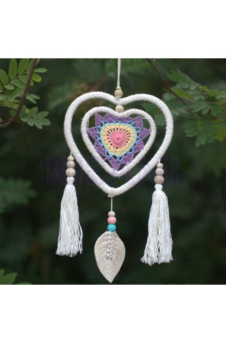 Atrapasueños de Bali - Corazón Multicolor Mediano