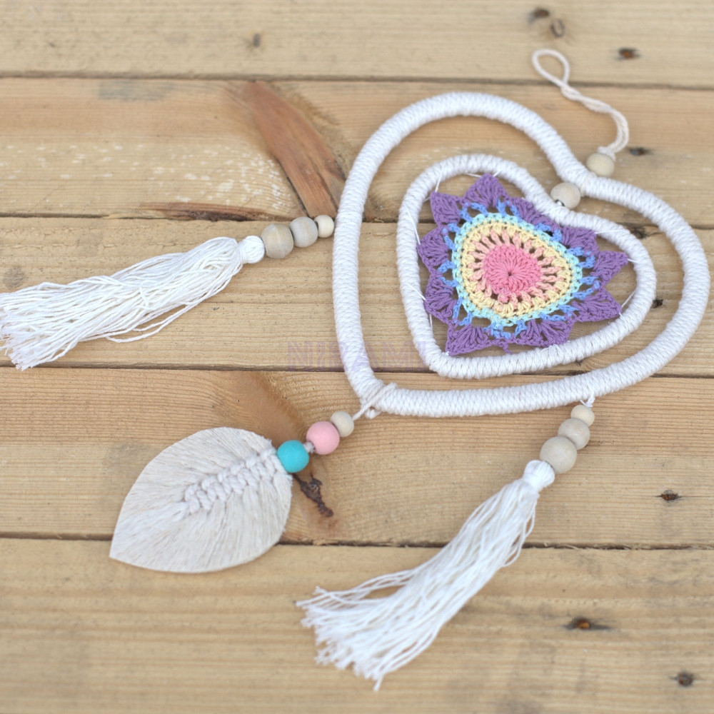 Atrapasueños de Bali - Corazón Multicolor Mediano