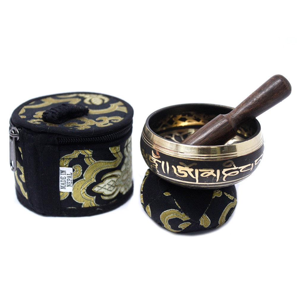 Mini Cuenco Tibetano Set de Regalo - Negro