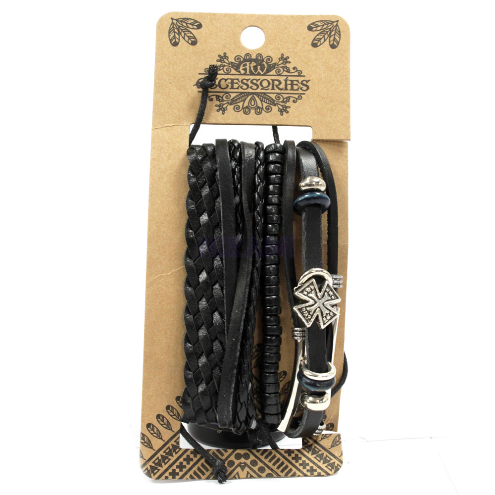 Black & Macho Mens Bracelet Sets (asst)