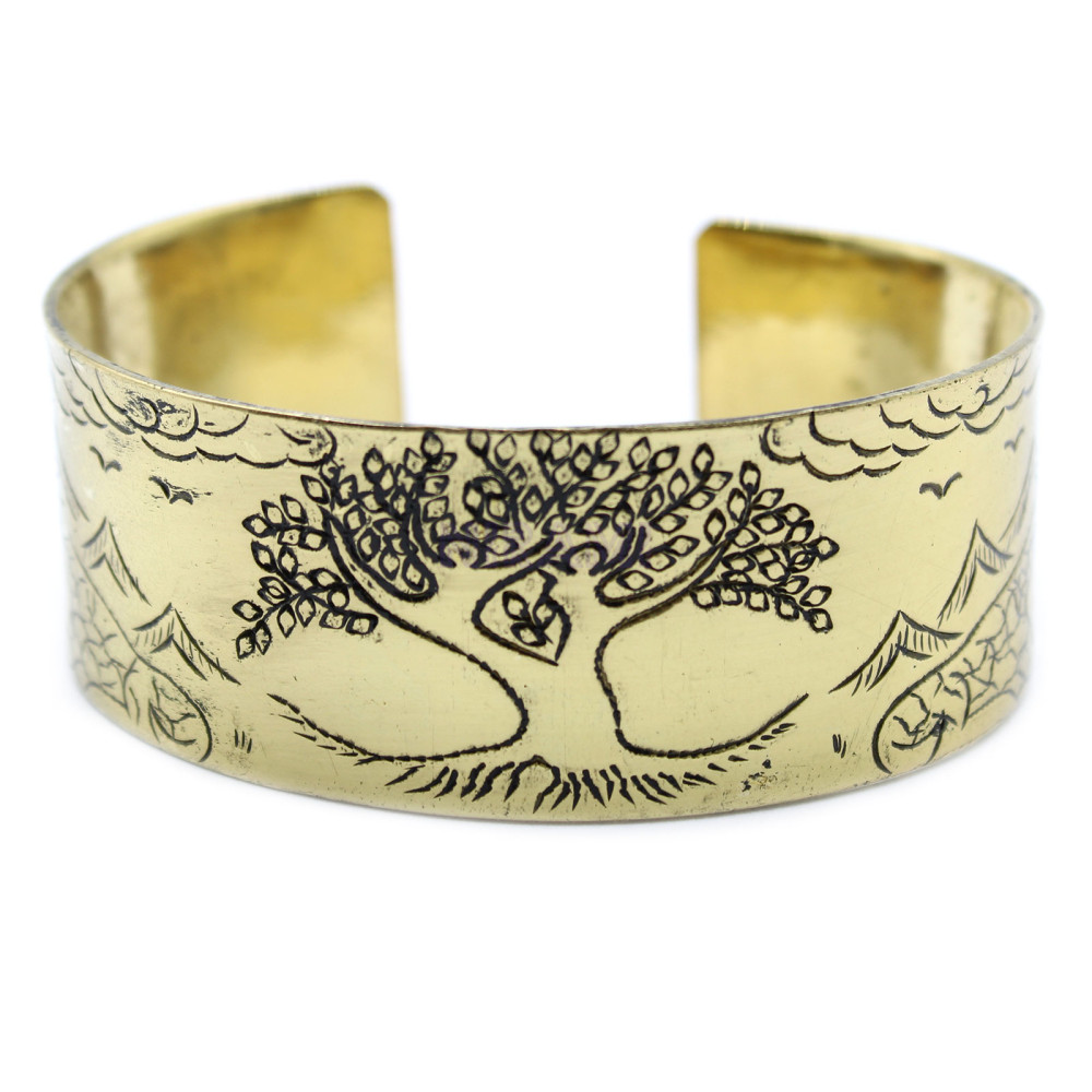 Árbol de la Vida Pulsera Mantra Tibetano de Latón 