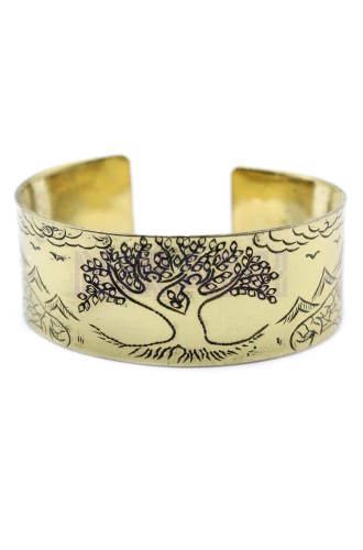 Árbol de la Vida Pulsera Mantra Tibetano de Latón 