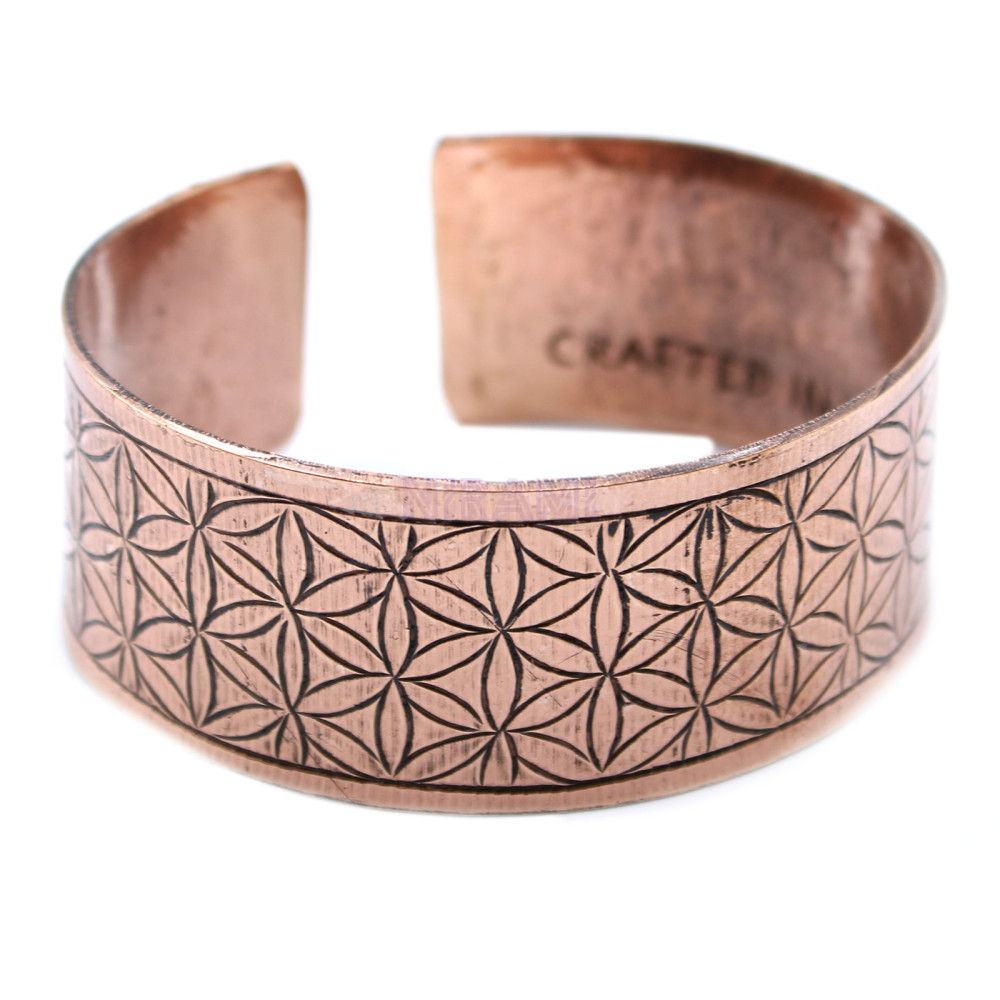 Flor de Jabon para la Vida Pulsera Tibetana de Cobre 