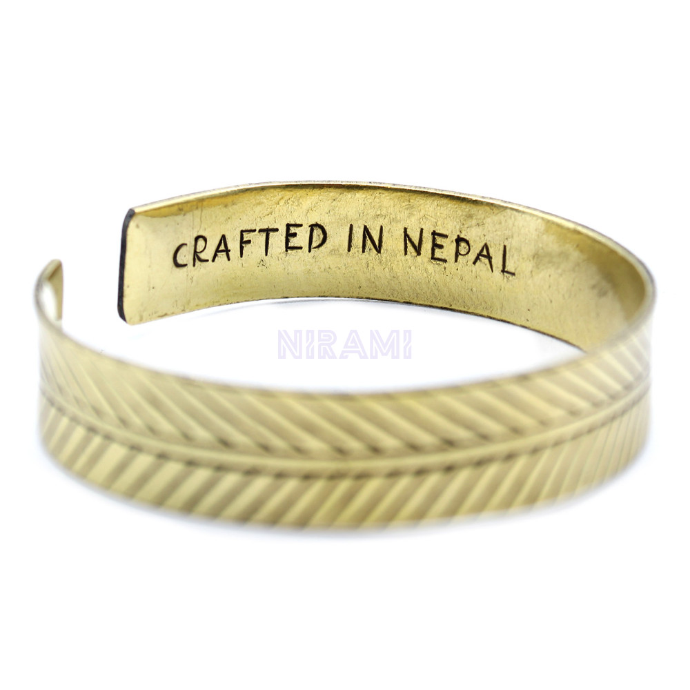 Hoja Tribal Ancha Pulsera Tibetana de Latón 