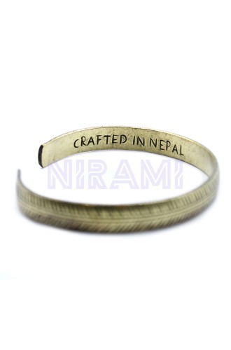 Hoja Tribal Delgada Pulsera Tibetana de Latón 