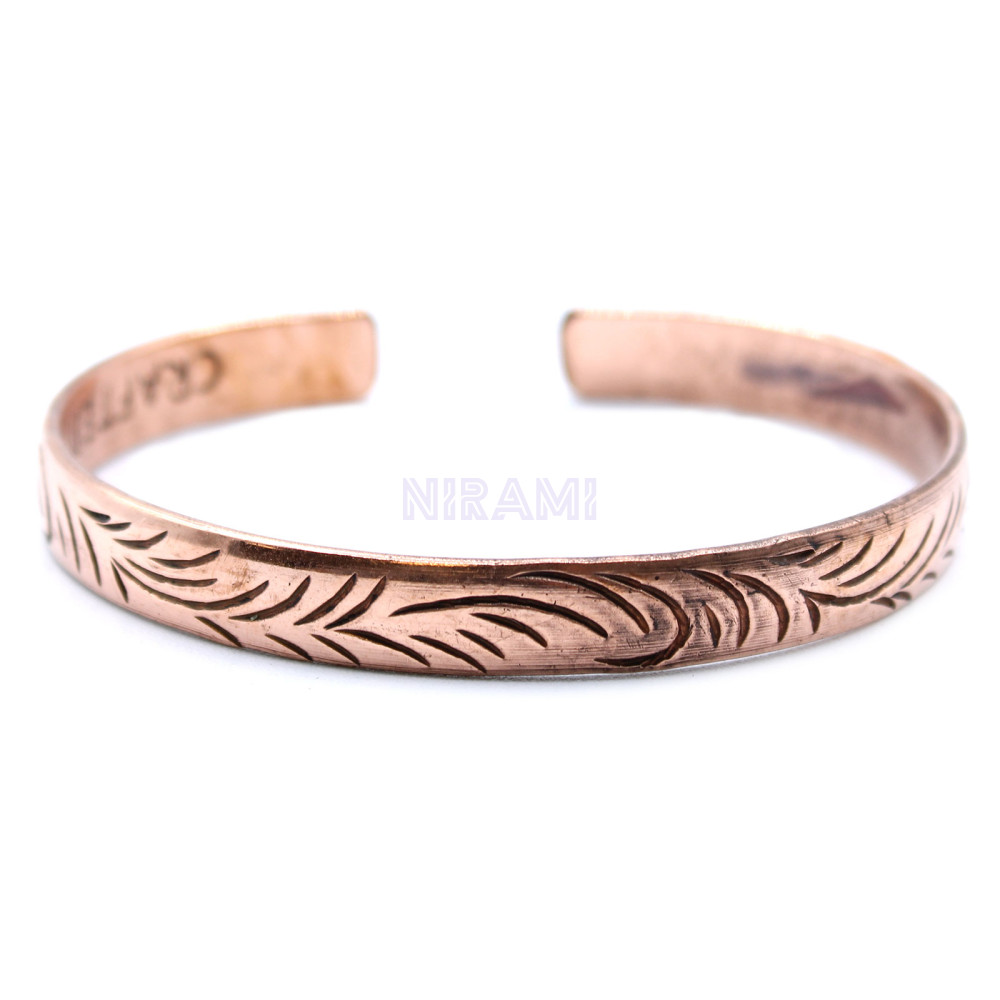 Remolinos Tribales Delgados Pulsera Tibetana de Cobre 