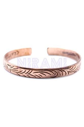 Remolinos Tribales Delgados Pulsera Tibetana de Cobre 