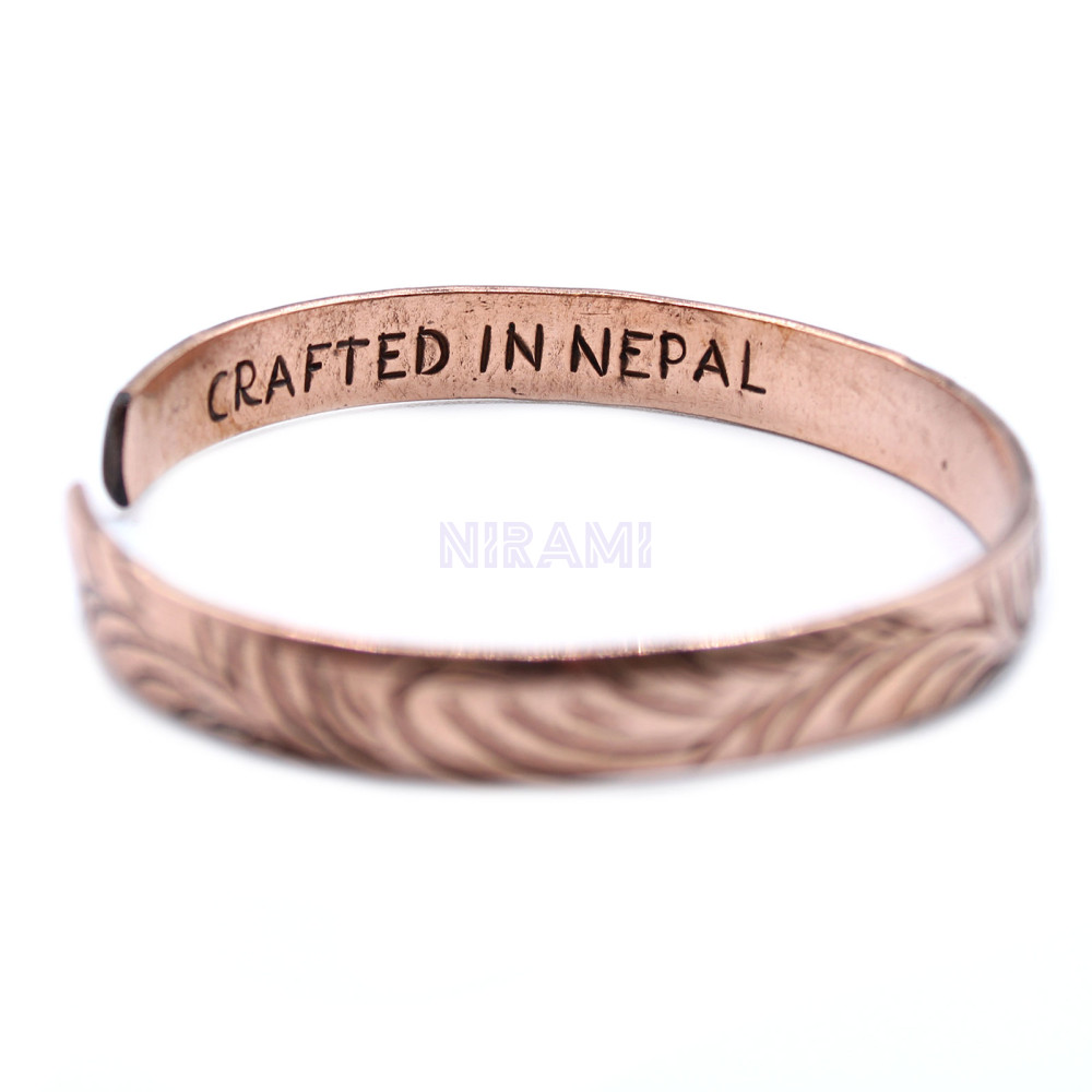 Remolinos Tribales Delgados Pulsera Tibetana de Cobre 