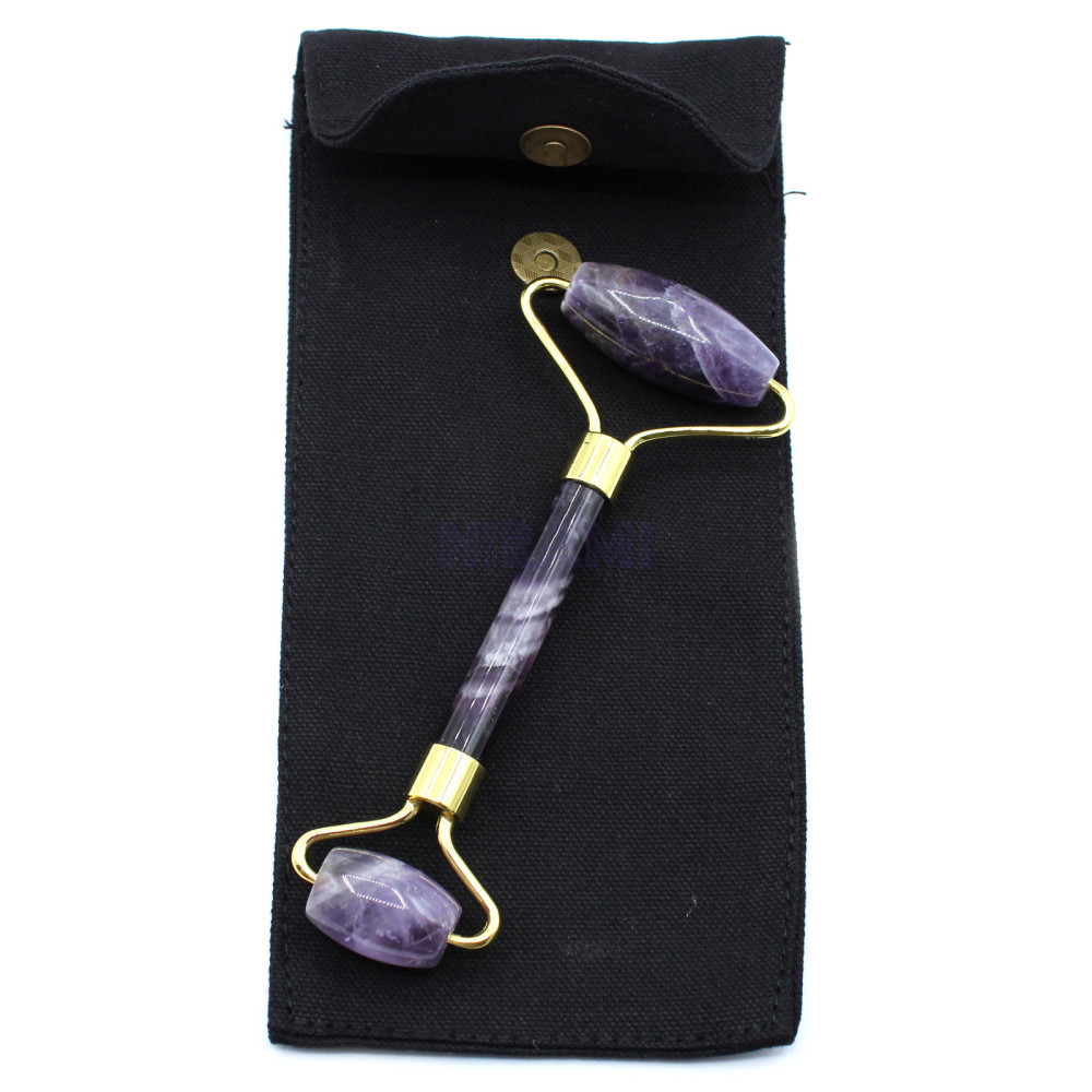 Gua Sha Rodillo Piedras Preciosas para Cara- Amatista