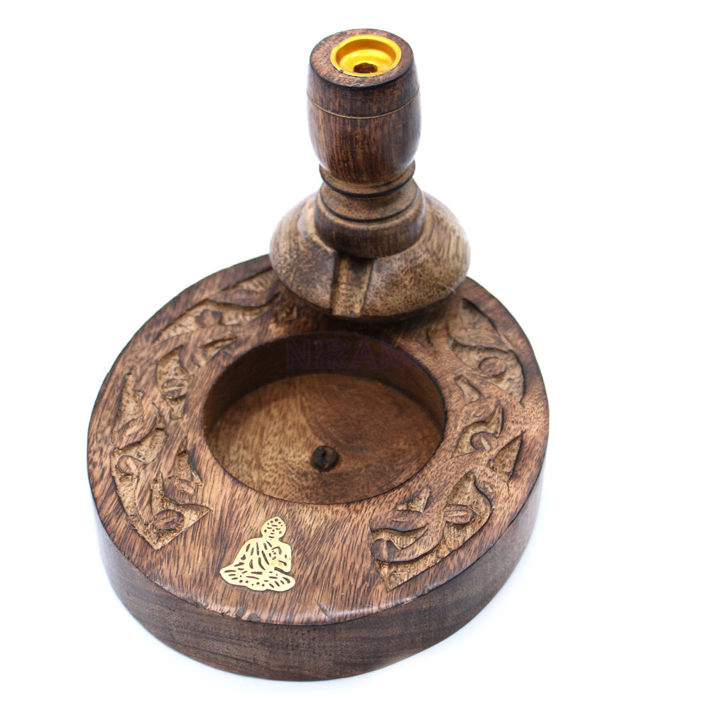 SM Quemador Inverso Madera de Mango - Latón Buddha
