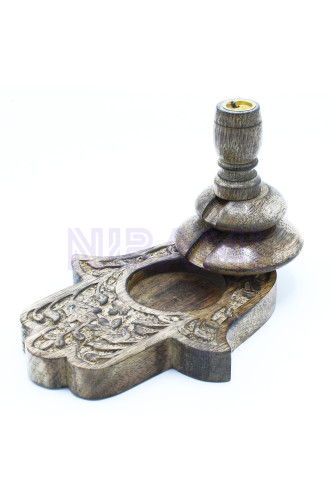 Quemador Inverso Mediano de Madera de Mango - Hamsa