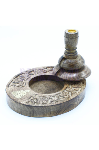 Quemador Mediano Inverso Madera de Mango - Brass Buddha