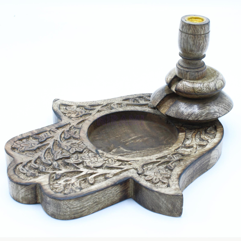 Quemador Inverso Grande de Madera de Mango - Hamsa