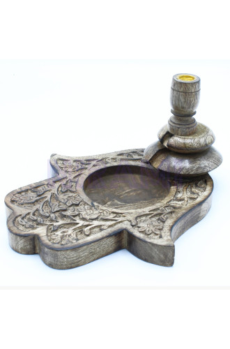 Quemador Inverso Grande de Madera de Mango - Hamsa