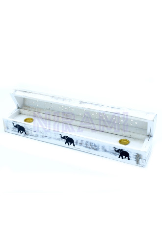 Porta Incienso Acabado en Blanco - Caja de Humo
