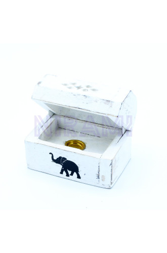 Porta Incienso Acabado en Blanco - Caja de Conos para el humo de 8 cm