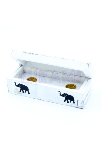 Porta Incienso Acabado en Blanco - Caja de Conos para el humo de 15 cm
