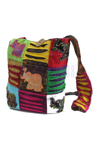 Bolso Étnico Estilo Hippie - Chocolate / Elefante