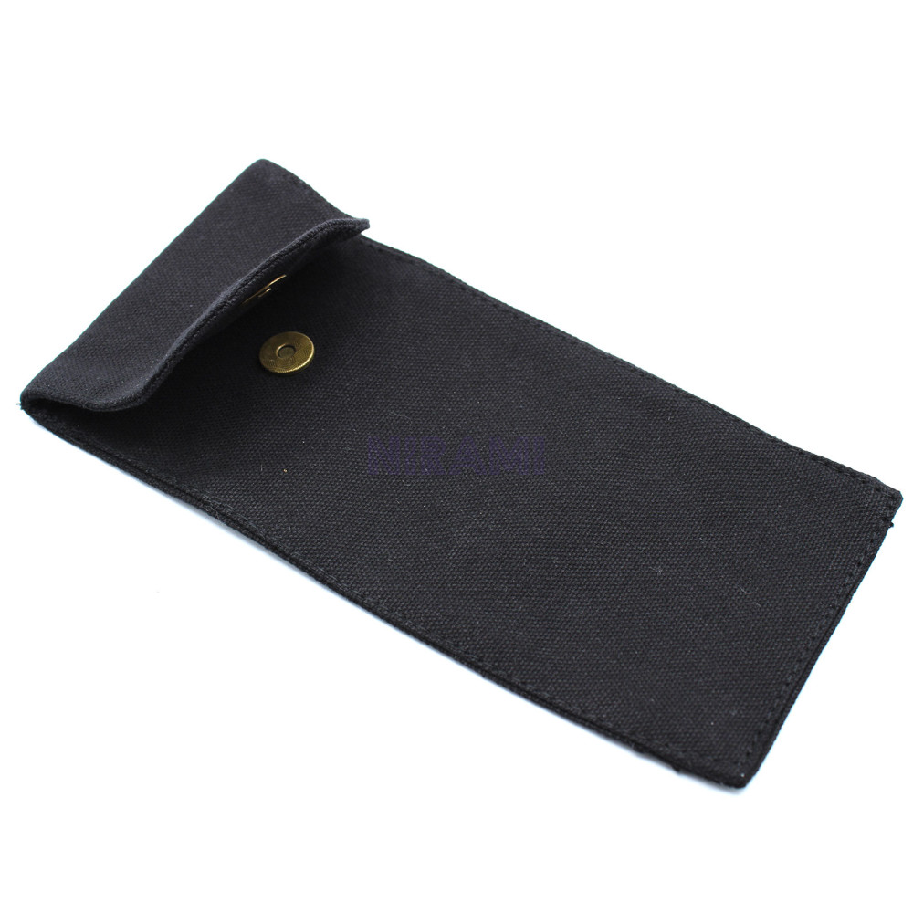 Bolsa de algodón para rodillos faciales de piedras 10oz - Negro 9x19xm