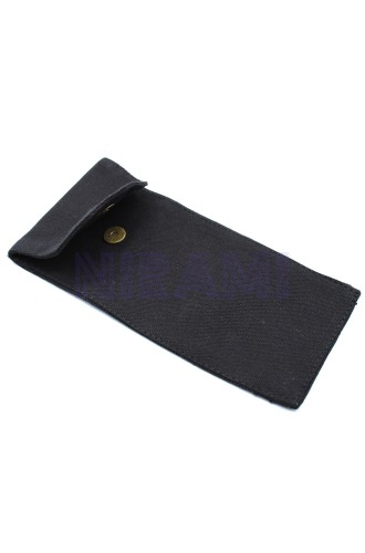 Bolsa de algodón para rodillos faciales de piedras 10oz - Negro 9x19x…