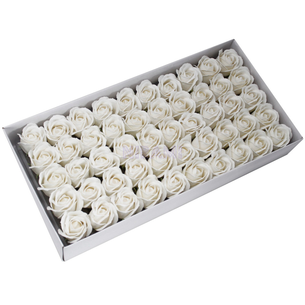 Flor de Jabon para manualidades deco mediana - Blanca