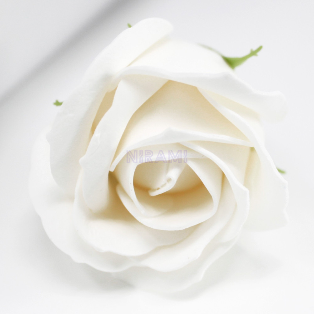 Flor de Jabon para manualidades deco mediana - Blanca