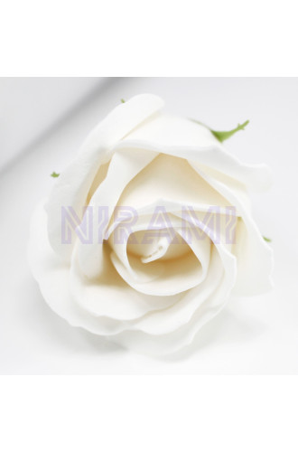 Flor de Jabon para manualidades deco mediana - Blanca