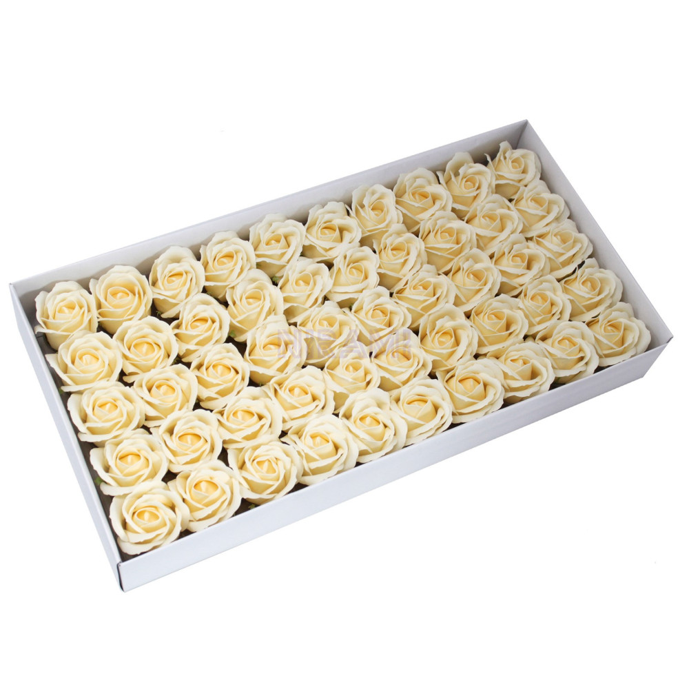Flor de Jabon para manualidades deco mediana - marfil