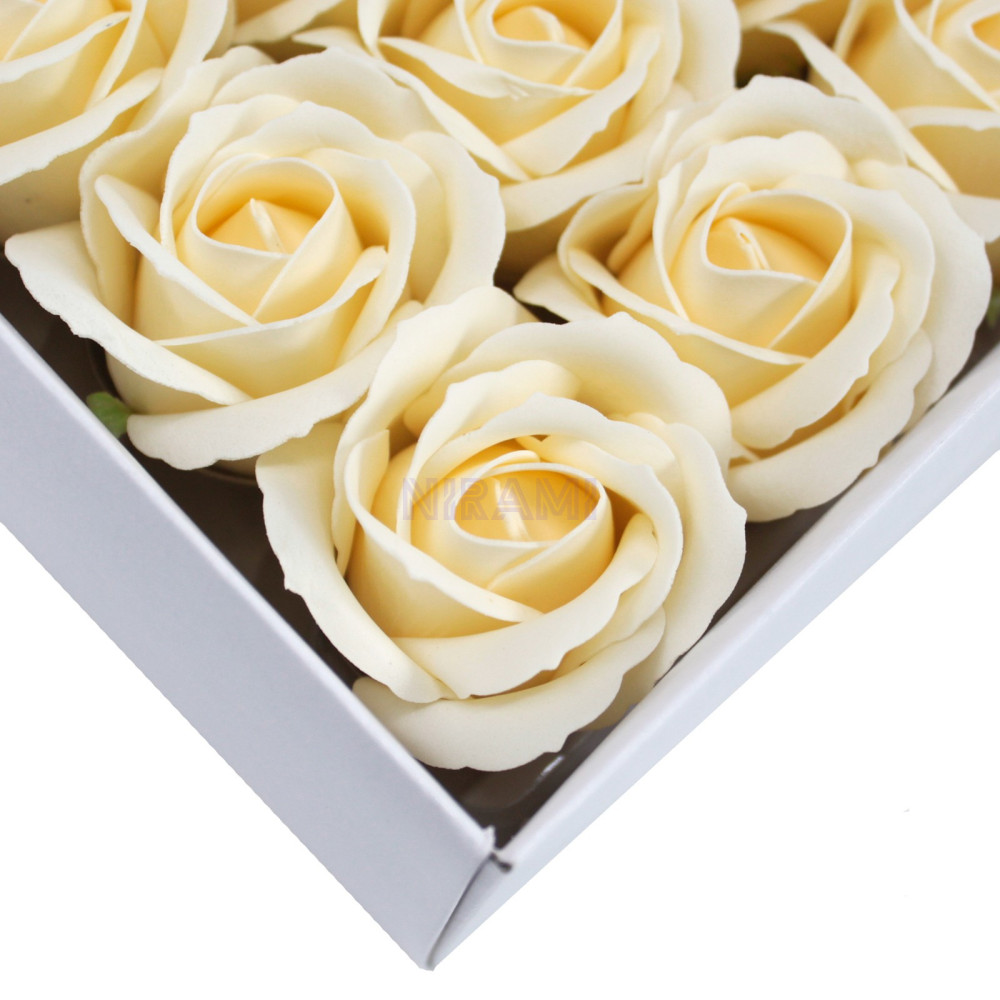 Flor de Jabon para manualidades deco mediana - marfil