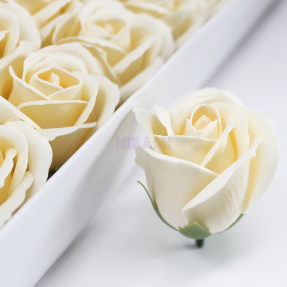 Flor de Jabon para manualidades deco mediana - marfil