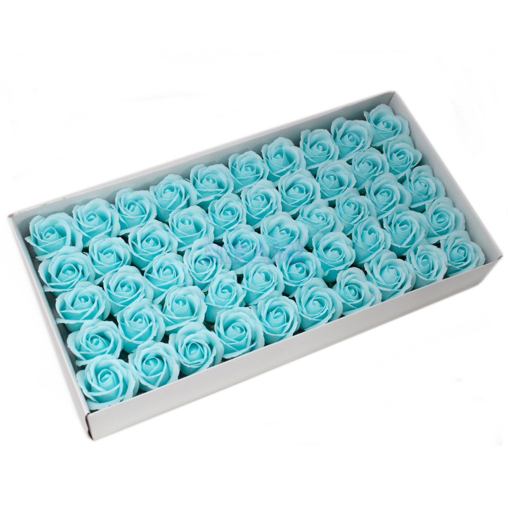 Flor de Jabon para manualidades deco mediana - celeste bebé