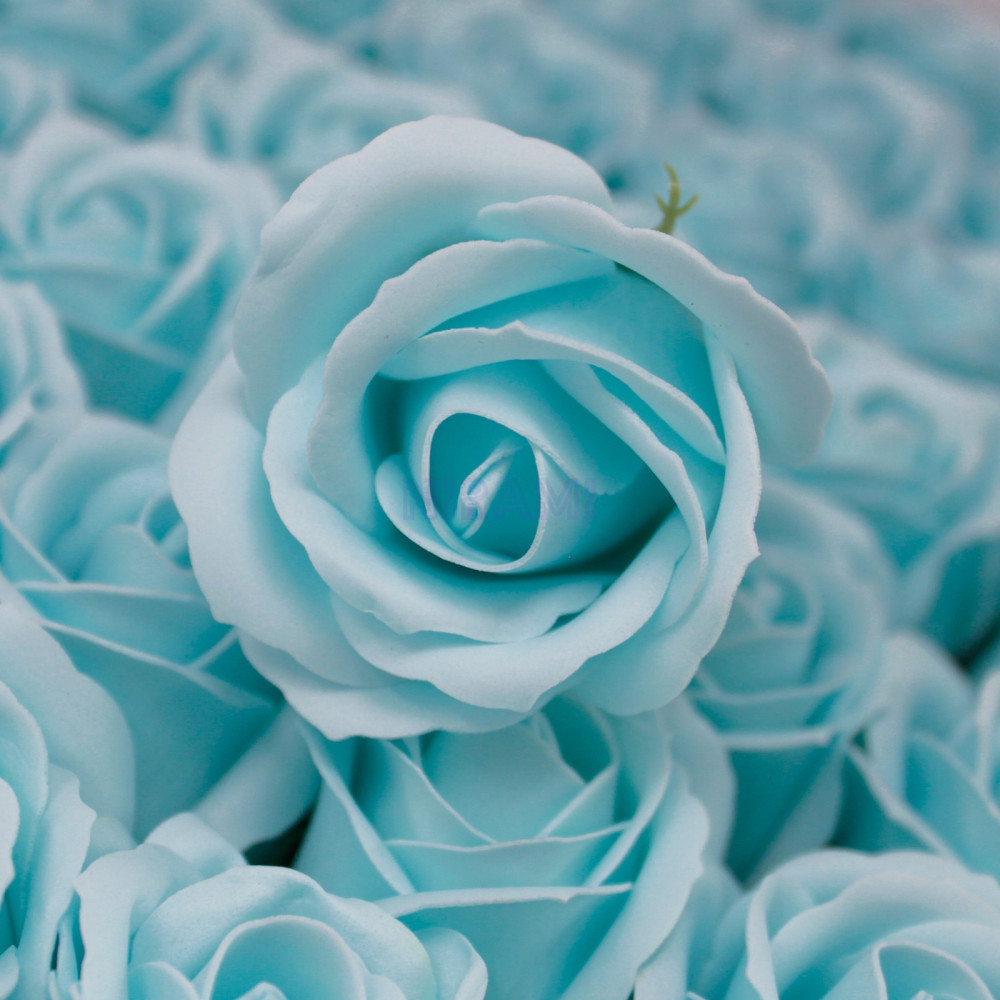 Flor de Jabon para manualidades deco mediana - celeste bebé