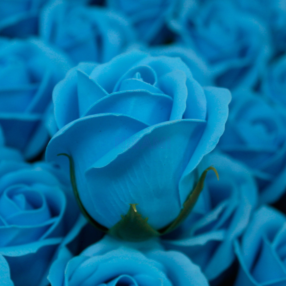 Flor de Jabon para manualidades deco mediana - azul