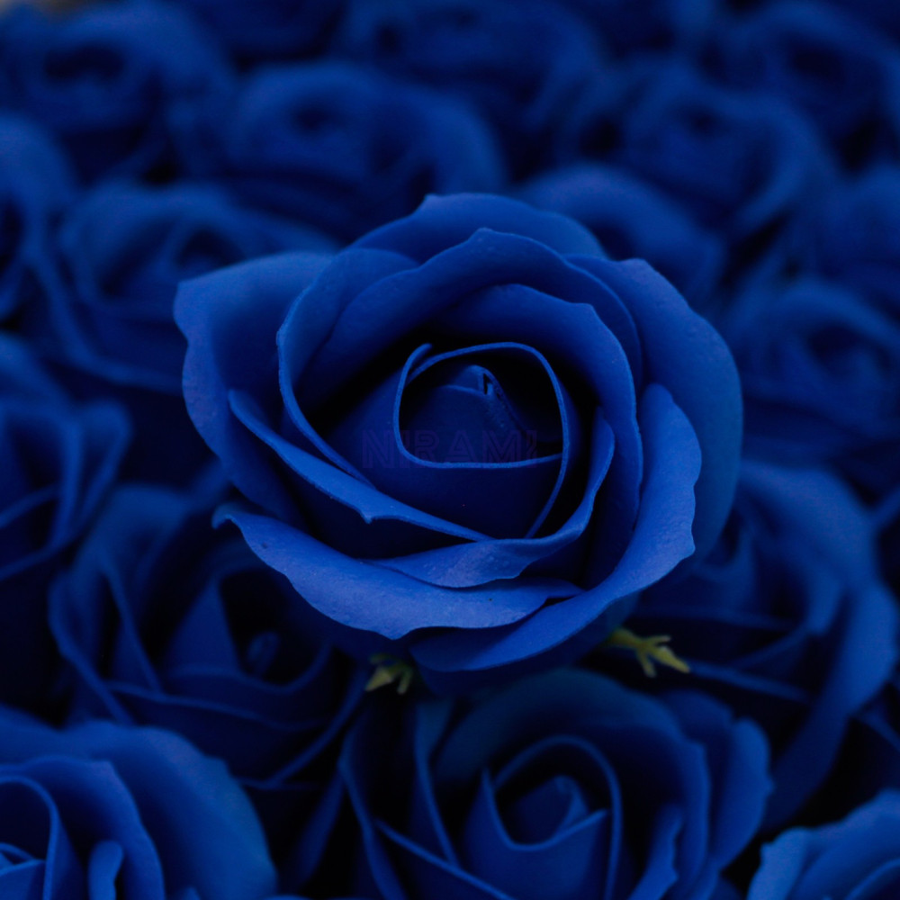 Flor de Jabon para manualidades deco mediana - azul royal