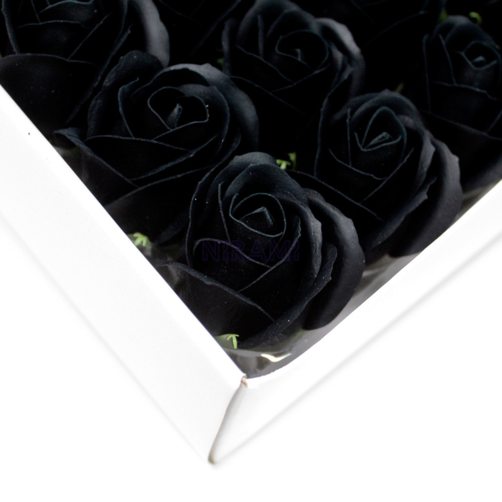 Flor de Jabon para manualidades deco mediana - negra