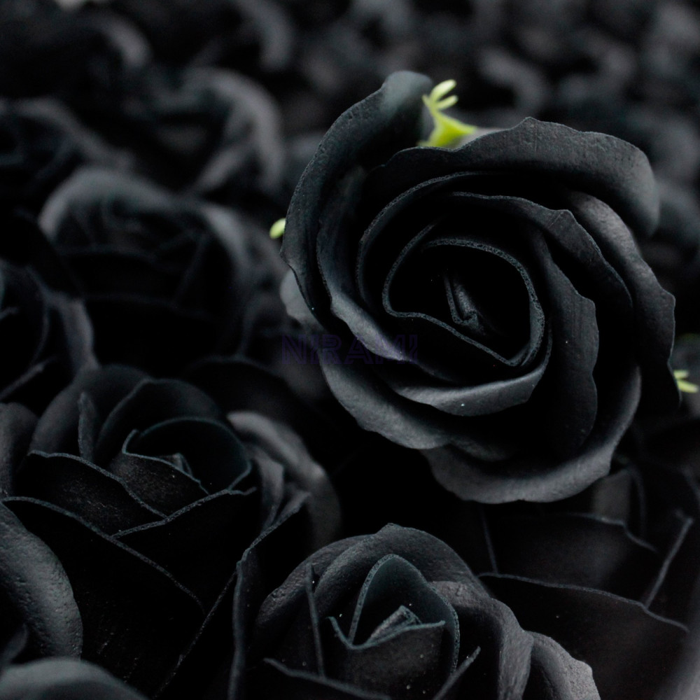 Flor de Jabon para manualidades deco mediana - negra