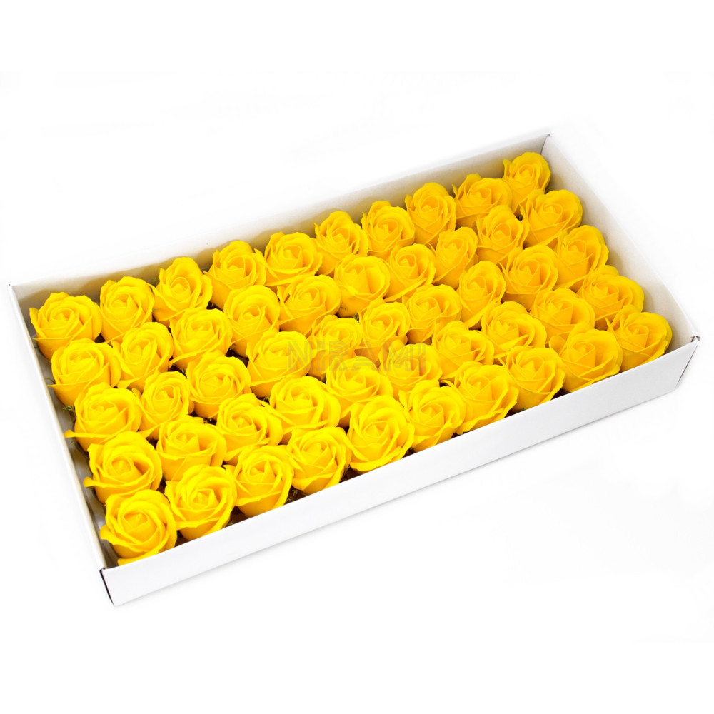 Flor de Jabon para manualidades deco mediana - amarillo
