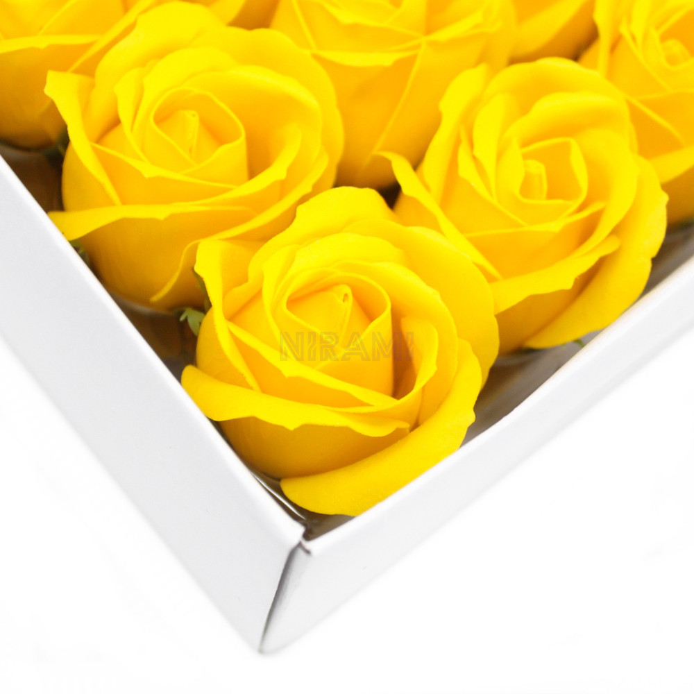 Flor de Jabon para manualidades deco mediana - amarillo