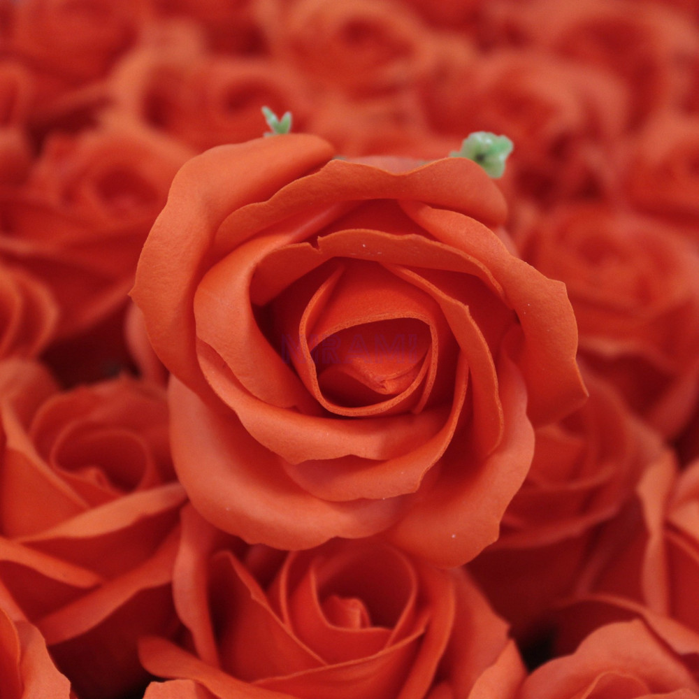 Flor de Jabon para manualidades deco mediana - naranja escura