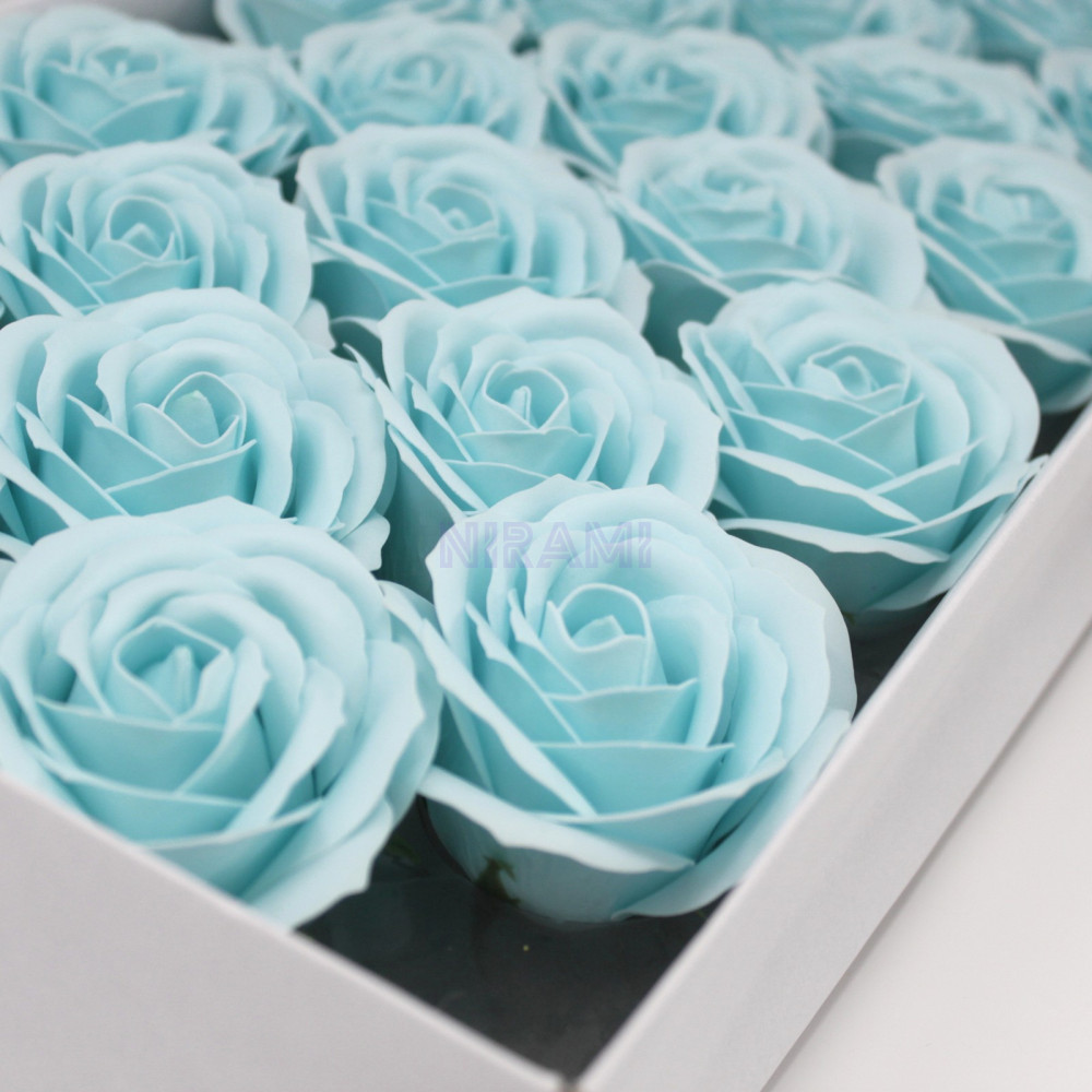 Flor de Jabon para manualidades deco grande - celeste bebé
