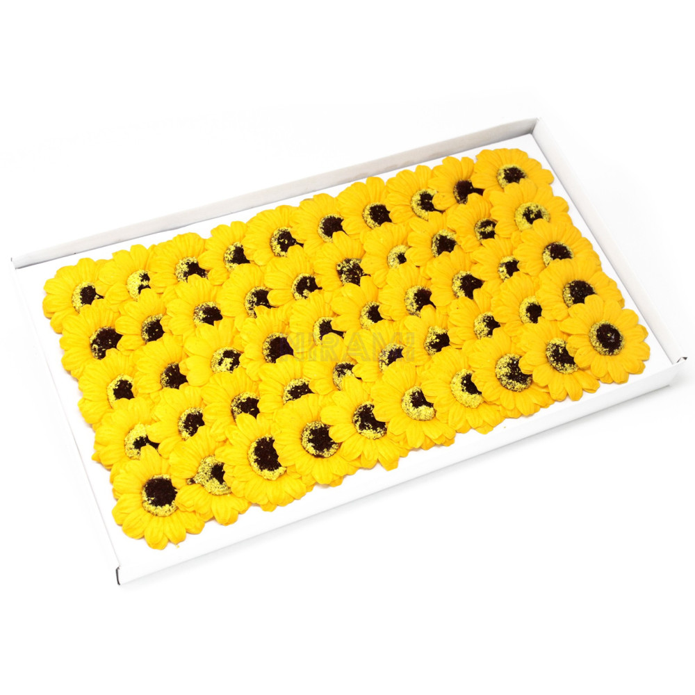 Flor de Jabon girasol manualidades deco mediana - amarillo