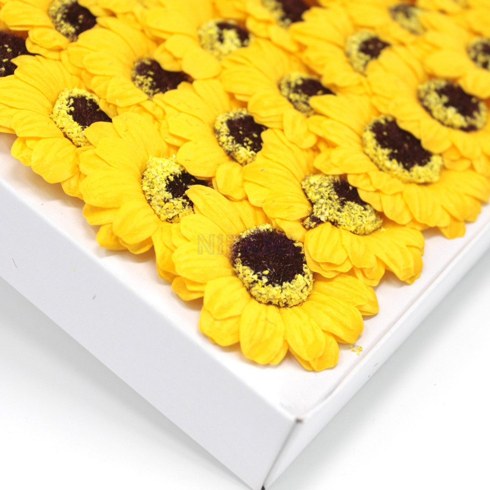 Flor de Jabon girasol manualidades deco mediana - amarillo