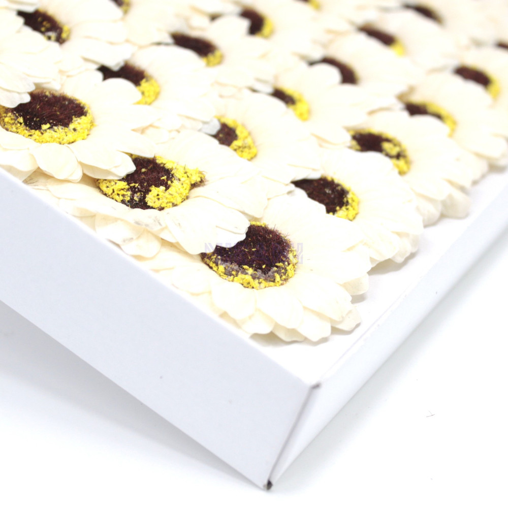 Flor de Jabon girasol manualidades deco mediana - marfil