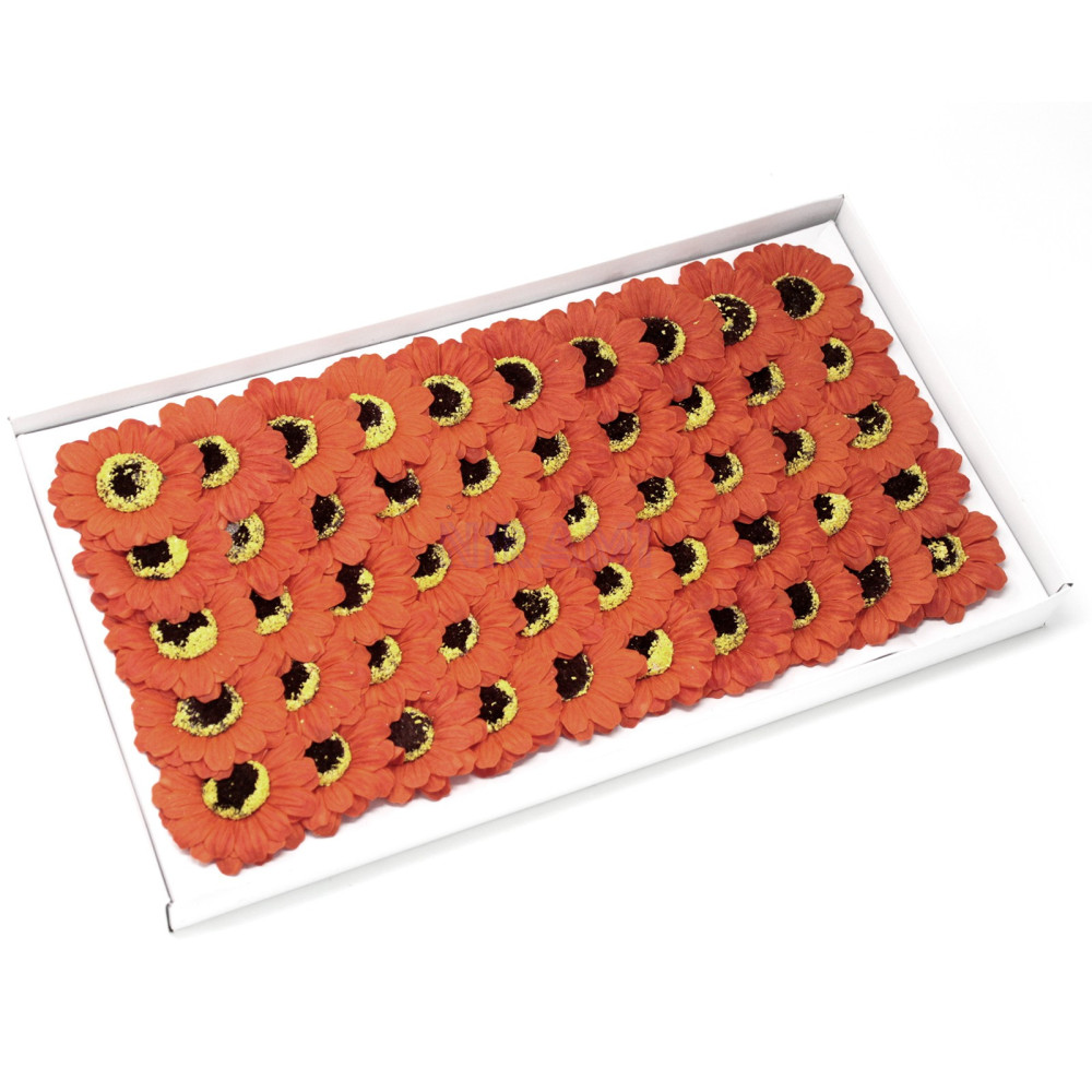 Flor de Jabon girasol manualidades deco mediana - naranja