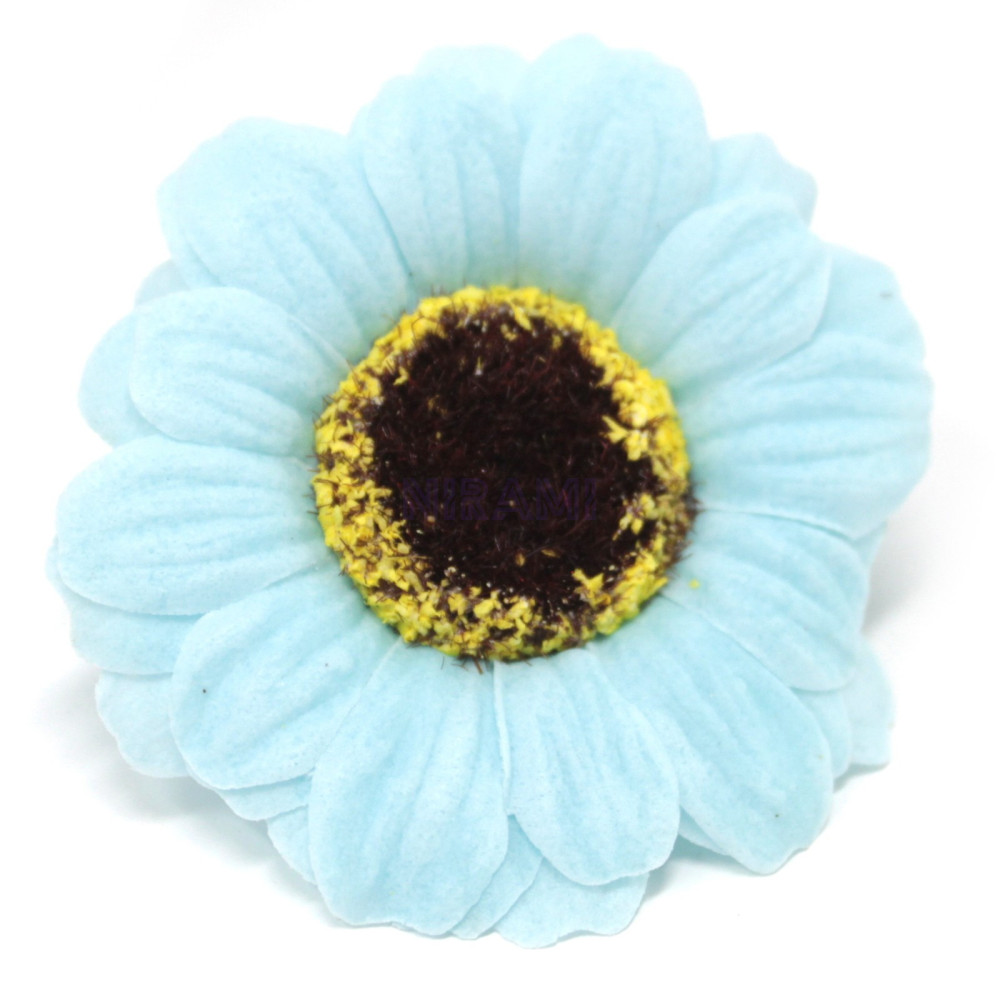 Flor de Jabon girasol manualidades deco mediana - celeste bebé