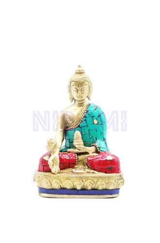 Figura de Buda de Latón - Mano Abajo - 11.5 cm