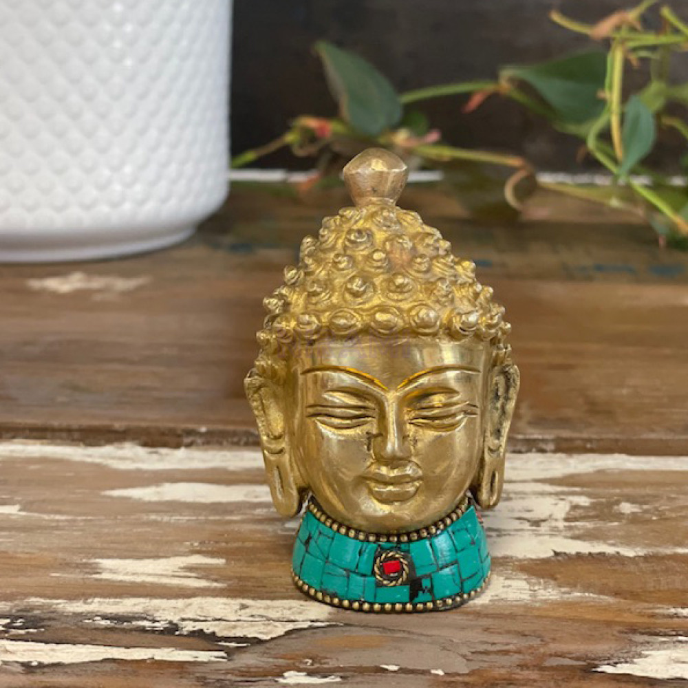 Figura de Buda de Latón - Cabeza Mediana - 8 cm