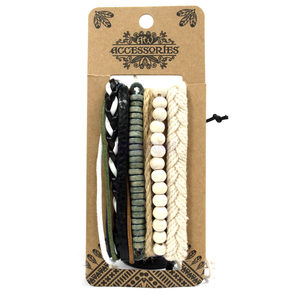Green and Natural Men's Bracelet (random color)